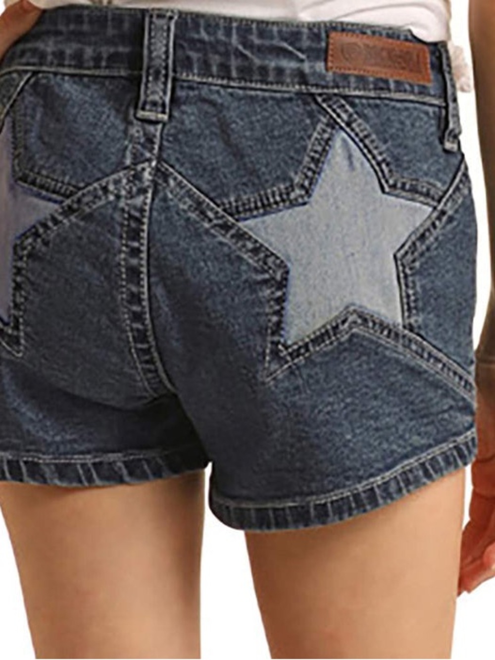 Rock and Roll Women’s Denim Star Patch Shorts - Dark Blue- NWOT